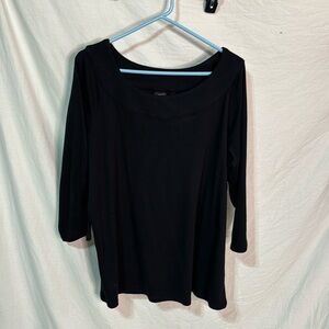 Rafaella 3x black 100cotton 3/4 length sleeve shaped fit like new nwot boat neck